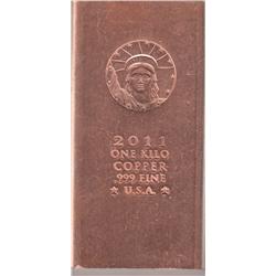 MASSIVE KILO 2.2 POUNDS BAR OF COPPER .999 PURE