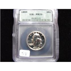 SILVER 1964 PROOF ICG PERFECT 70 QUARTER