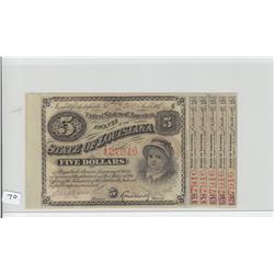 $5 BABY BOND UNCIRCULATED 1870s