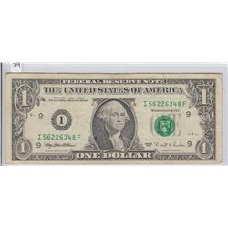 PRINTING ERROR CURRENCY 295 ENGRAVING ERROR $1