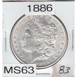 1886 $1 SILVER MORGAN UNCIRCULATED FLASHY