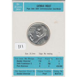 POPE JOHN XXIII SILVER ROUND CLAD  PROF 710 MINTED