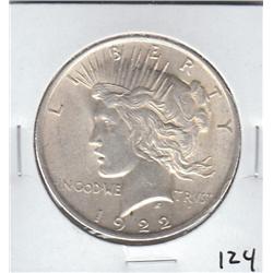 HIGH GRADE 1922 $1 PEACE SILVER DOLLAR