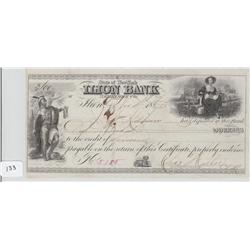 $100 ILION BANK NEW YORK OBSOLETE 1863