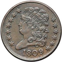 1809/6 C-5 R1 Overdate 9 over Inverted 9 EF45