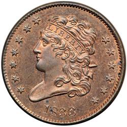 1833 C-1 R5 as a Proof PCGS graded PR63 Red & Brown