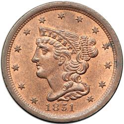 1851 C-1 R1 Second 1 Repunched MS63