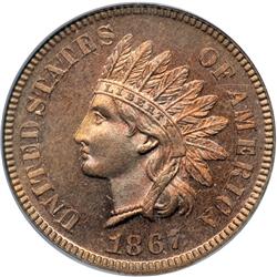 1867 Indian Head 1C PCGS PF65 RD