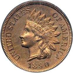 1890 Indian Head 1C PCGS PF65 RD