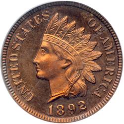 1892 Indian Head 1C PCGS PF65 RD