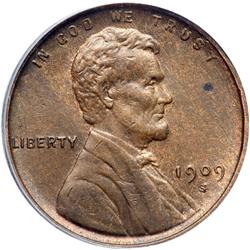 1909-S Lincoln 1C. S Over Horiz S