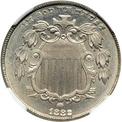 1882 Shield 5C NGC MS66