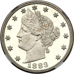 1883 Liberty 5C. Without CENTS NGC PF67 UC