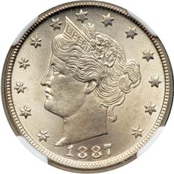 1887 Liberty 5C NGC MS66