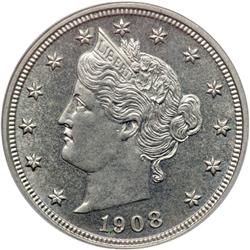 1908 Liberty 5C PCGS Proof 65