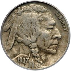 1937-D Buffalo 5C. 3 Legs