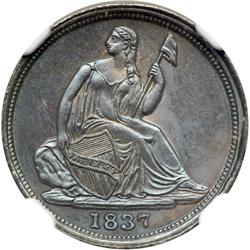 1837 Liberty Seated H10C NGC MS64