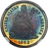 Image 1 : 1863 Liberty Seated 10C NGC Proof 68