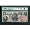 Image 1 : 1875, $5 United States Note. PMG Choice Uncirculated 64