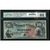 Image 1 : 1869, $10 United States Note PMG Choice Uncirculated 64