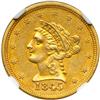 Image 1 : 1845 $2.50 Liberty NGC AU58