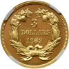 Image 2 : 1869 $3 Gold NGC PF65 UC