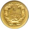 Image 2 : 1869 $3 Gold