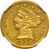 1850-C $5 Liberty. Weak C NGC MS60