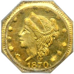 1870 Quarter Dollar Octagonal Liberty. BG-759 Rarity 4