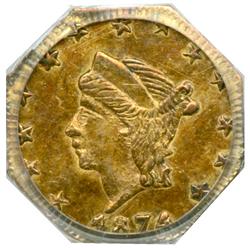 1874/7874 Quarter Dollar Octagonal Liberty. BG-776 Low