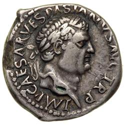 Jewish Coinage. Roman Judaea Capta Series. Vespasian, 69-79 CE. Fourree Denarius of c. 71 CE (2.85 g