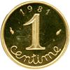 Image 2 : France. Gold Piefort 1 Centime, 1981. NGC PF65