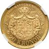 Image 2 : Sweden. 20 Kronor, 1877-EB. NGC MS62