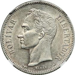 Venezuela. 2 Bolivares, 1904. NGC AU58