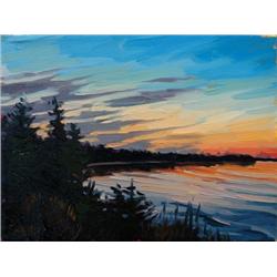 Shelby Keefe, Sundown in the Park, Oil on Canvas