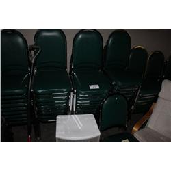APPROX 60 GREEN STACKING BANQUET CHAIRS