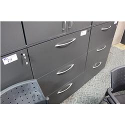 CHARCOAL GREY 3 DRAWER LATERAL FILE CABINET