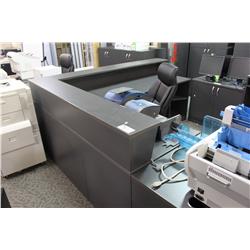 CHARCOAL GREY LARGE L-SHAPE GALLERY DESK