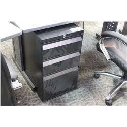 BLACK 3 DRAWER FILE PEDESTAL