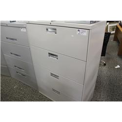 GREY 4 DRAWER LATERAL FILE CABINET