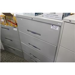 GREY 4 DRAWER LATERAL FILE CABINET