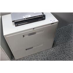 GREY 2 DRAWER LATERAL FILE CABINET
