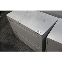 GREY 2 DRAWER LATERAL FILE CABINET