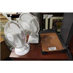 2 FANS & A PAPER CUTTER