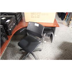BLACK OFFICE CHAIR & BLACK STOOL