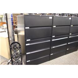 BLACK TEKNION 5 DRAWER LATERAL FILE CABINET