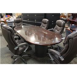 MAHOGANY WITH GLASS INLAY 10FT BOARDROOM TABLE