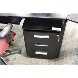 BLACK MOBILE FILE PEDESTAL