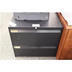BLACK TEKNION 2 DRAWER LATERAL FILE CABINET