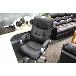 BLACK LEATHER HIGH BACK EXECUTIVE CHAIR